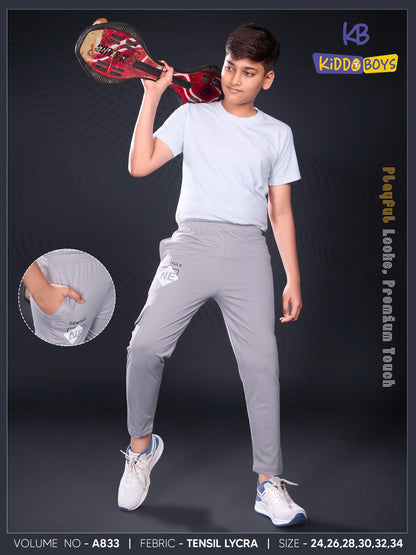 Vol A833 Kiddo Tencil Lycra Boys Track Pant Wholesale