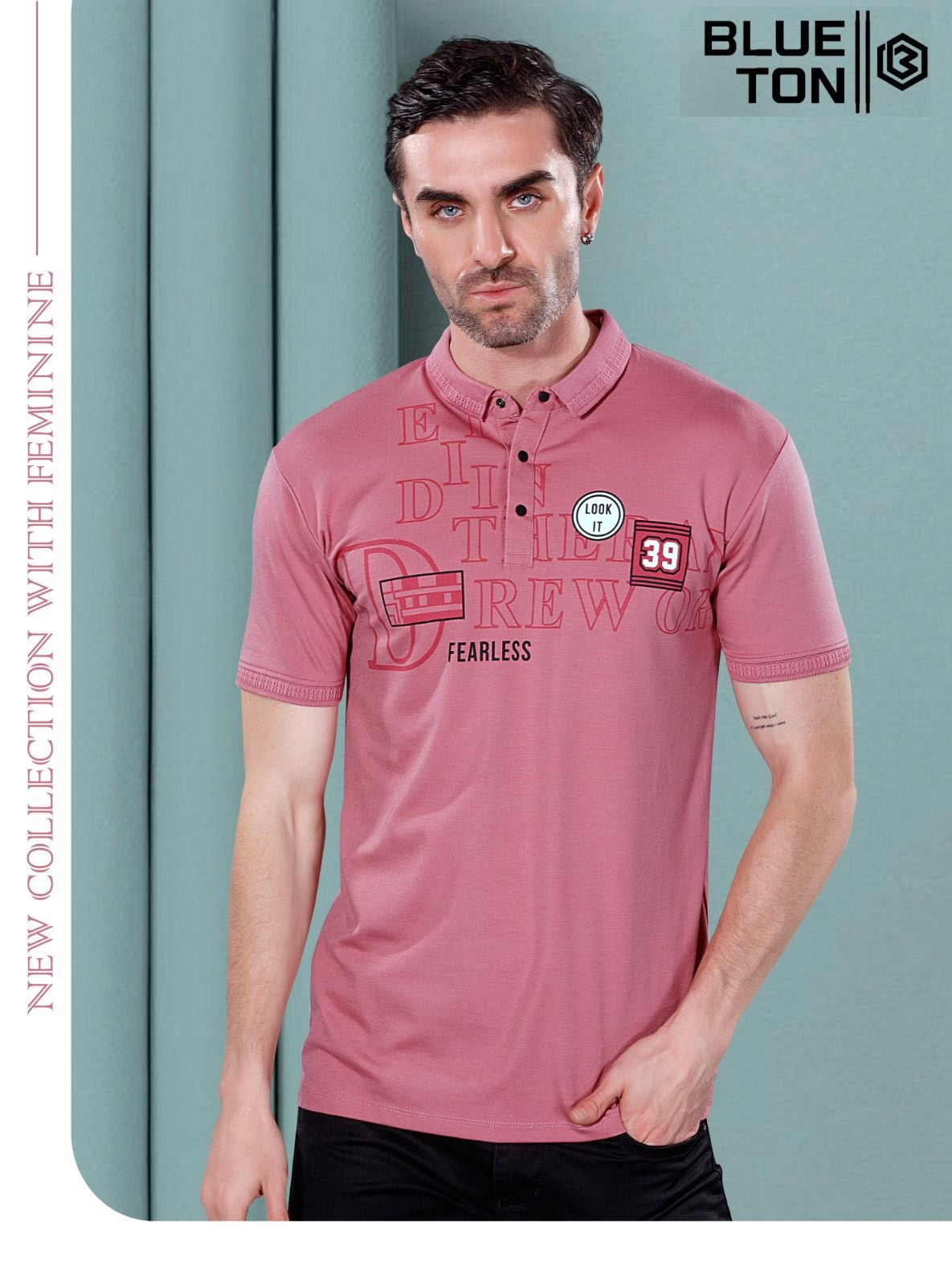 Vol Bt5001 Blue Ton Tencil Lycra Mens Tshirts Wholesale Price