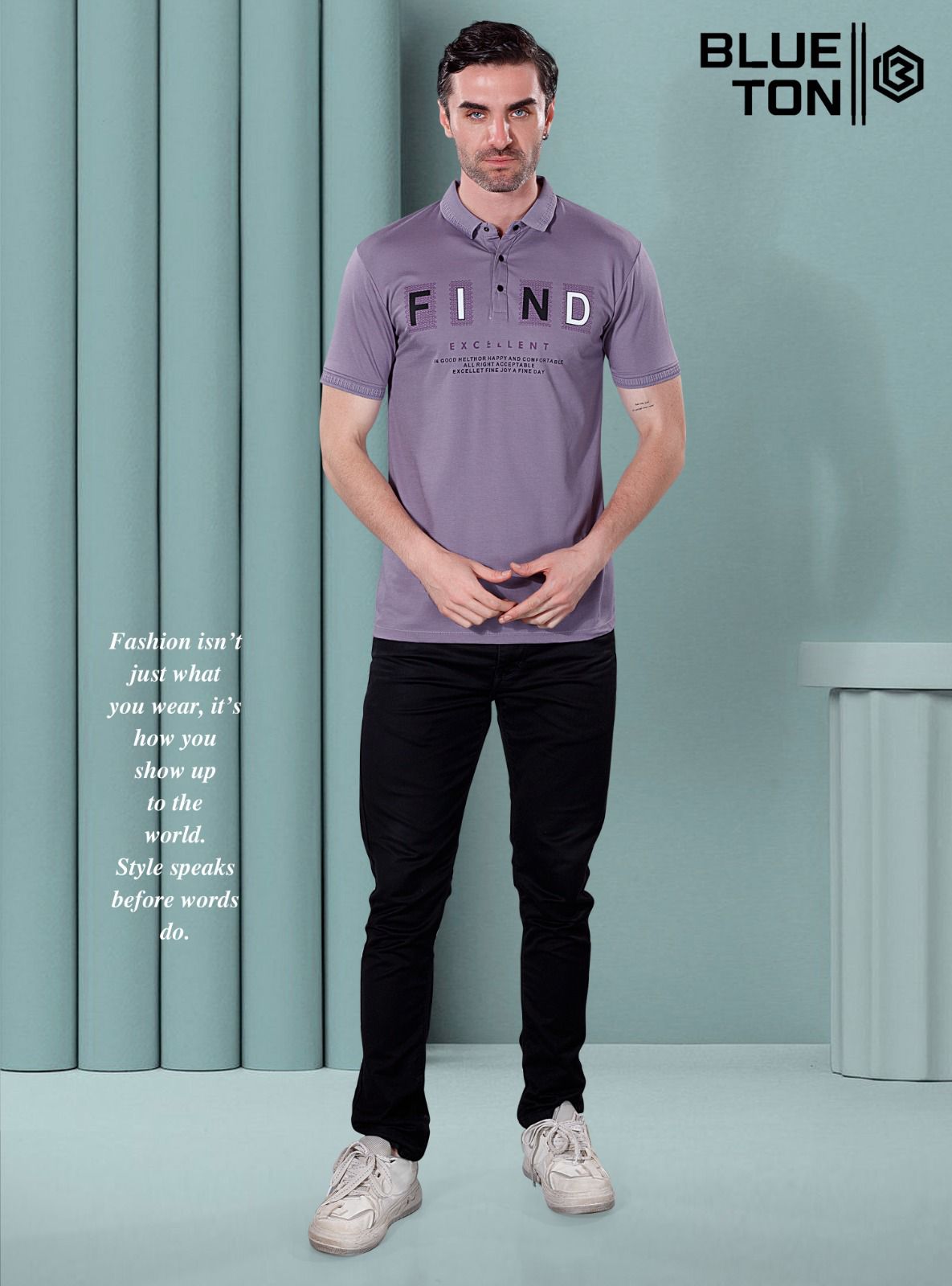 Vol Bt5001 Blue Ton Tencil Lycra Mens Tshirts Wholesale Price