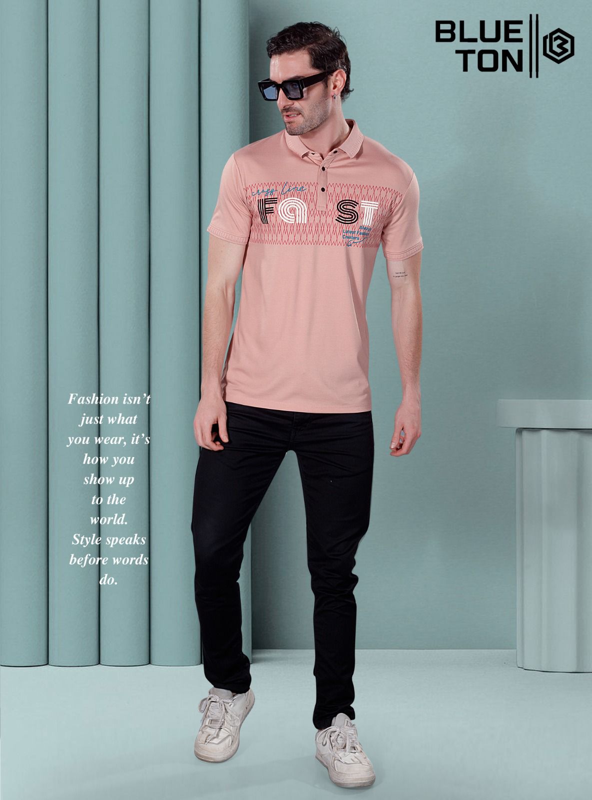 Vol Bt5001 Blue Ton Tencil Lycra Mens Tshirts Wholesale Price