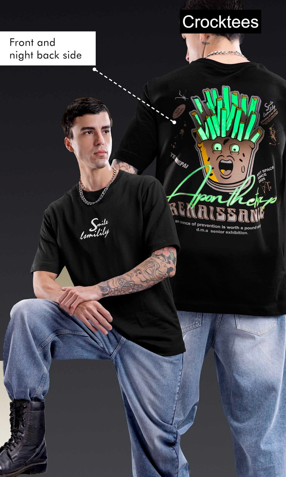 Vol Jh 388 Down Shoulder Crocktees Cotton Looper Mens Tshirts Wholesaler