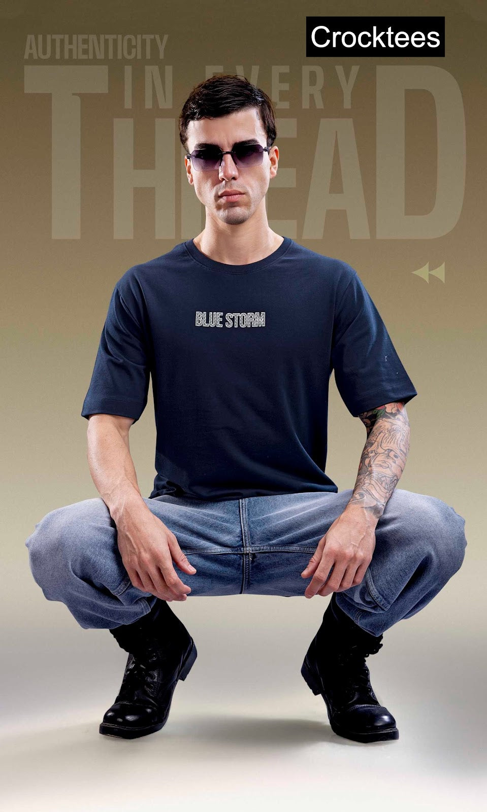 Vol Jh 388 Down Shoulder Crocktees Cotton Looper Mens Tshirts Wholesaler