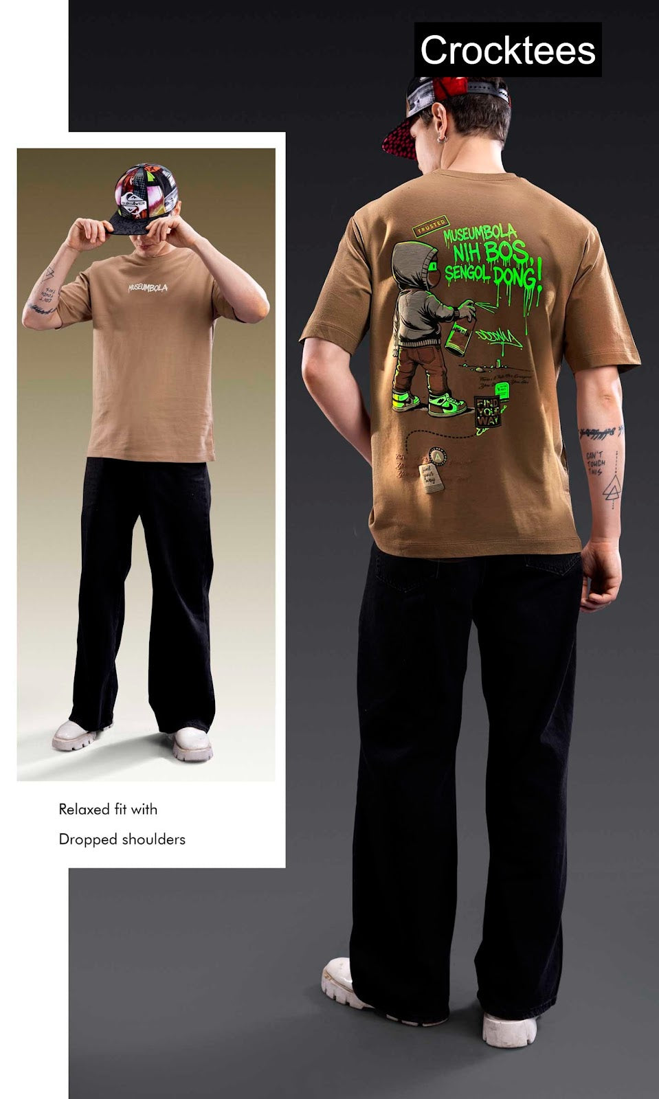 Vol Jh 388 Down Shoulder Crocktees Cotton Looper Mens Tshirts Wholesaler