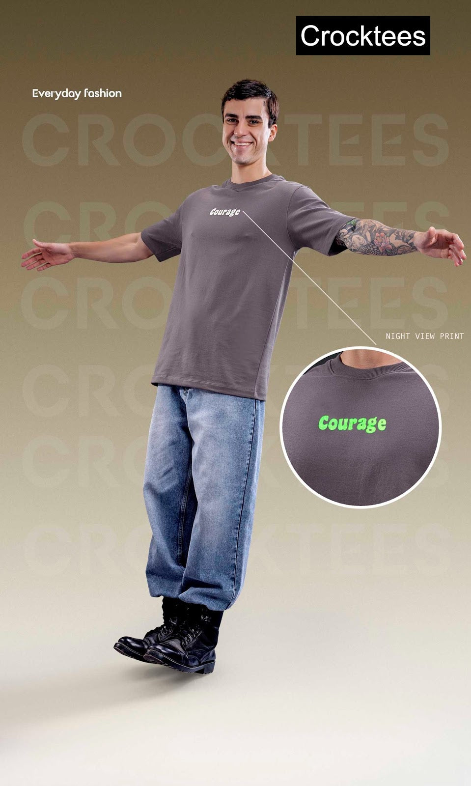 Vol Jh 388 Down Shoulder Crocktees Cotton Looper Mens Tshirts Wholesaler