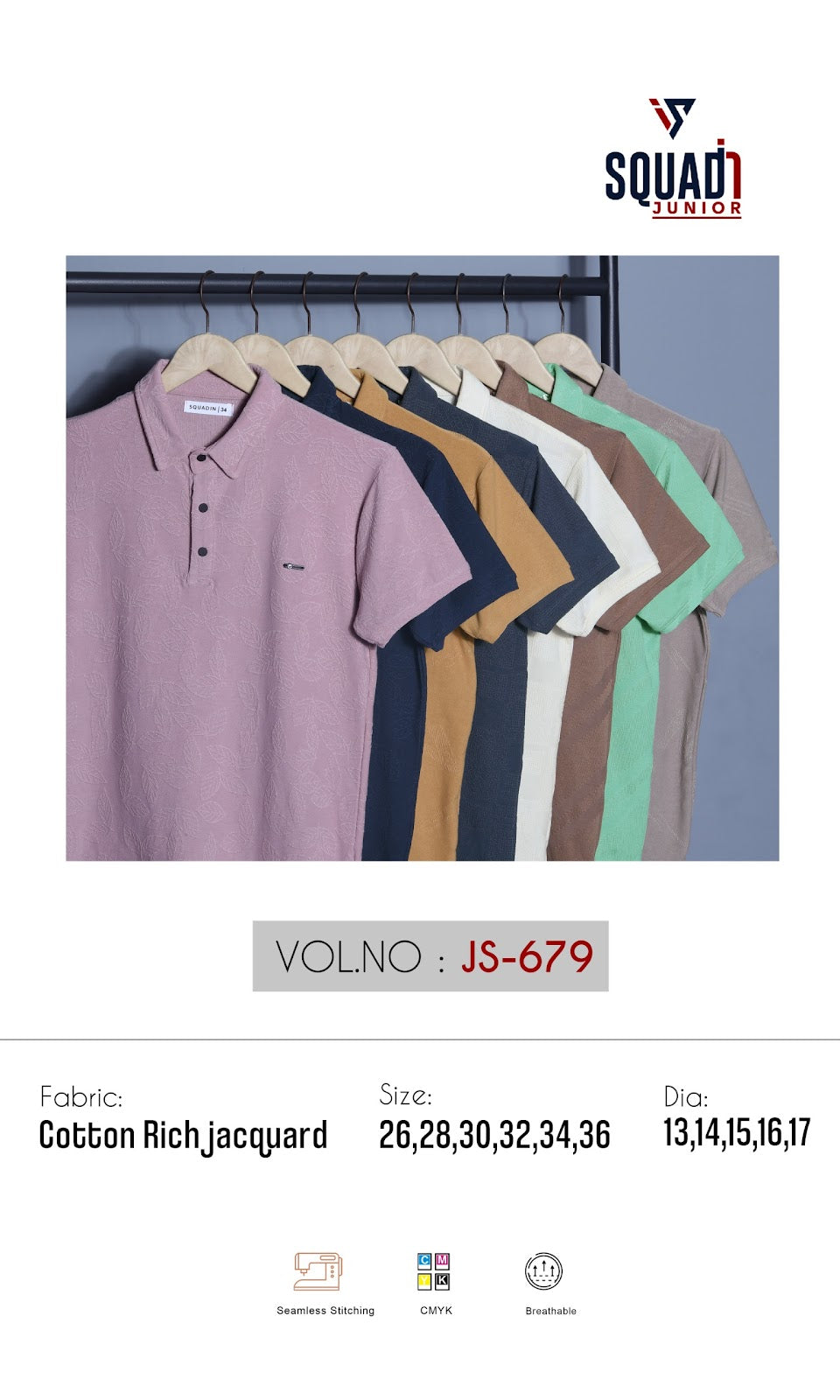 Vol Js 679 Stitch Button Squadin Cotton Boys Tshirt Manufacturer