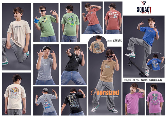 Vol Js 716 Oversize Squadin Canvas Boys Tshirt Exporter Gujarat