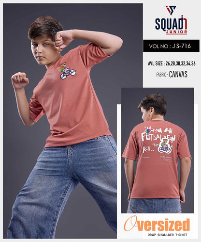 Vol Js 716 Oversize Squadin Canvas Boys Tshirt Exporter Gujarat
