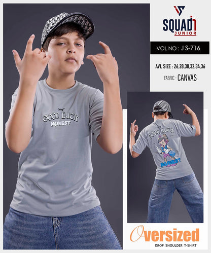 Vol Js 716 Oversize Squadin Canvas Boys Tshirt Exporter Gujarat