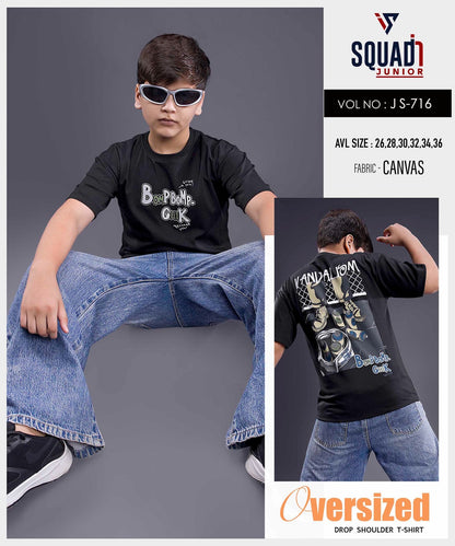 Vol Js 716 Oversize Squadin Canvas Boys Tshirt Exporter Gujarat