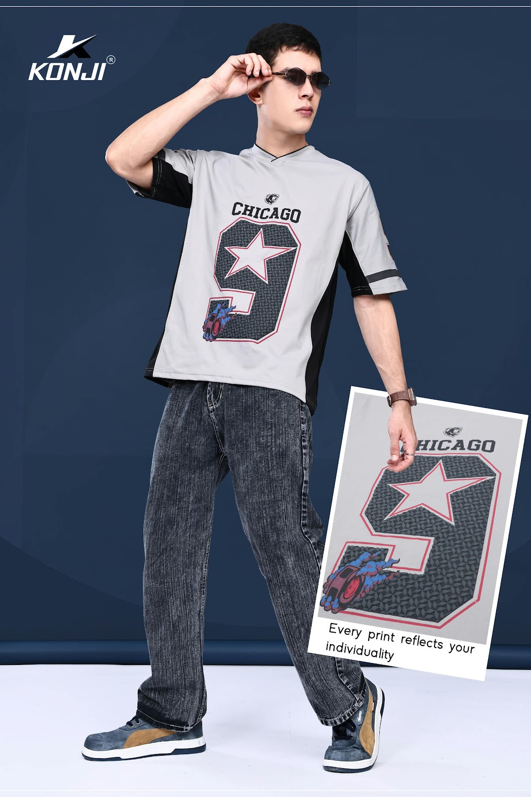 Vol Mk 546 Oversized Konji Fake Cotton Mens Tshirts Wholesaler India