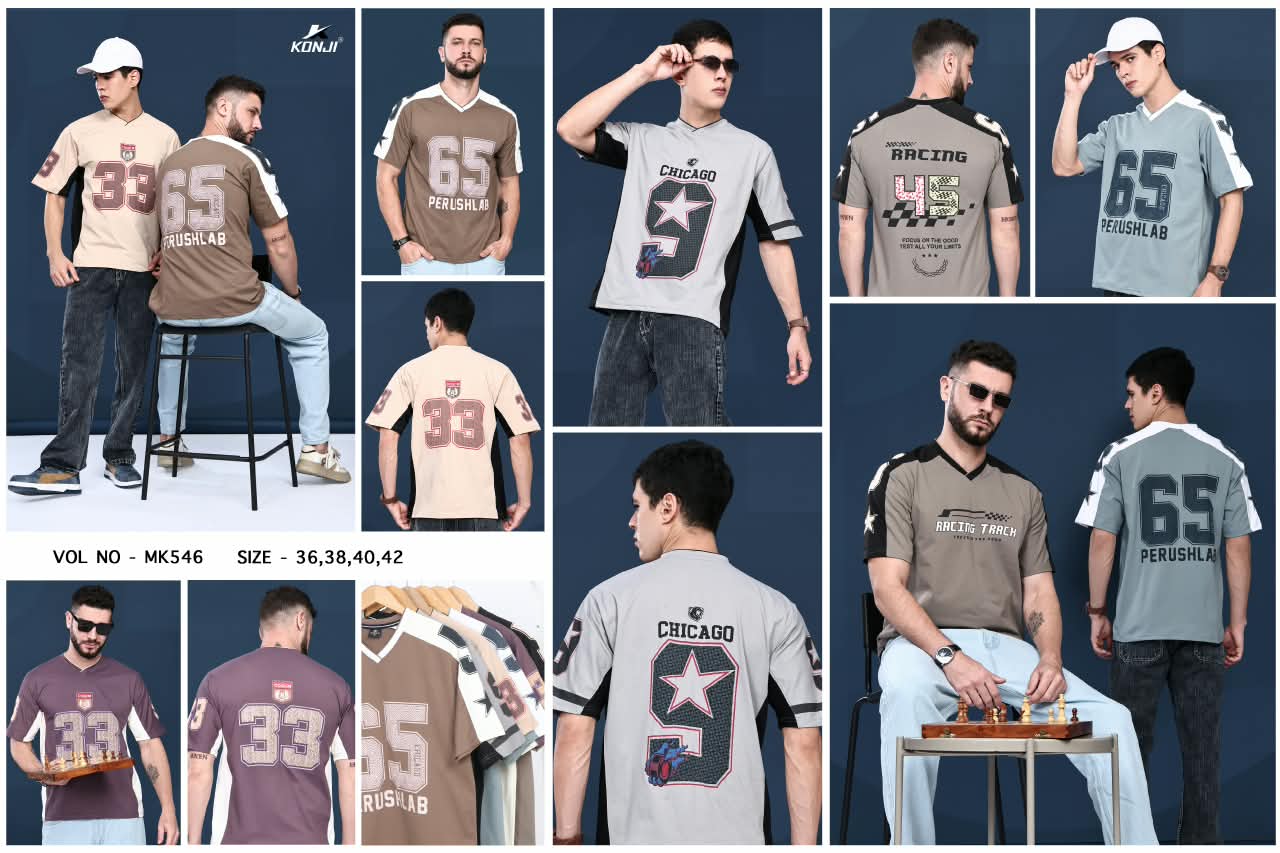 Vol Mk 546 Oversized Konji Fake Cotton Mens Tshirts Wholesaler India