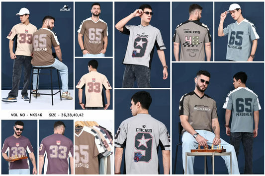 Vol Mk 546 Oversized Konji Fake Cotton Mens Tshirts Wholesaler India