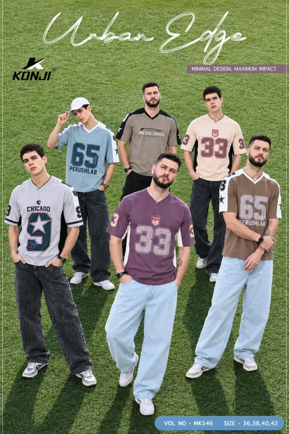 Vol Mk 546 Oversized Konji Fake Cotton Mens Tshirts Wholesaler India