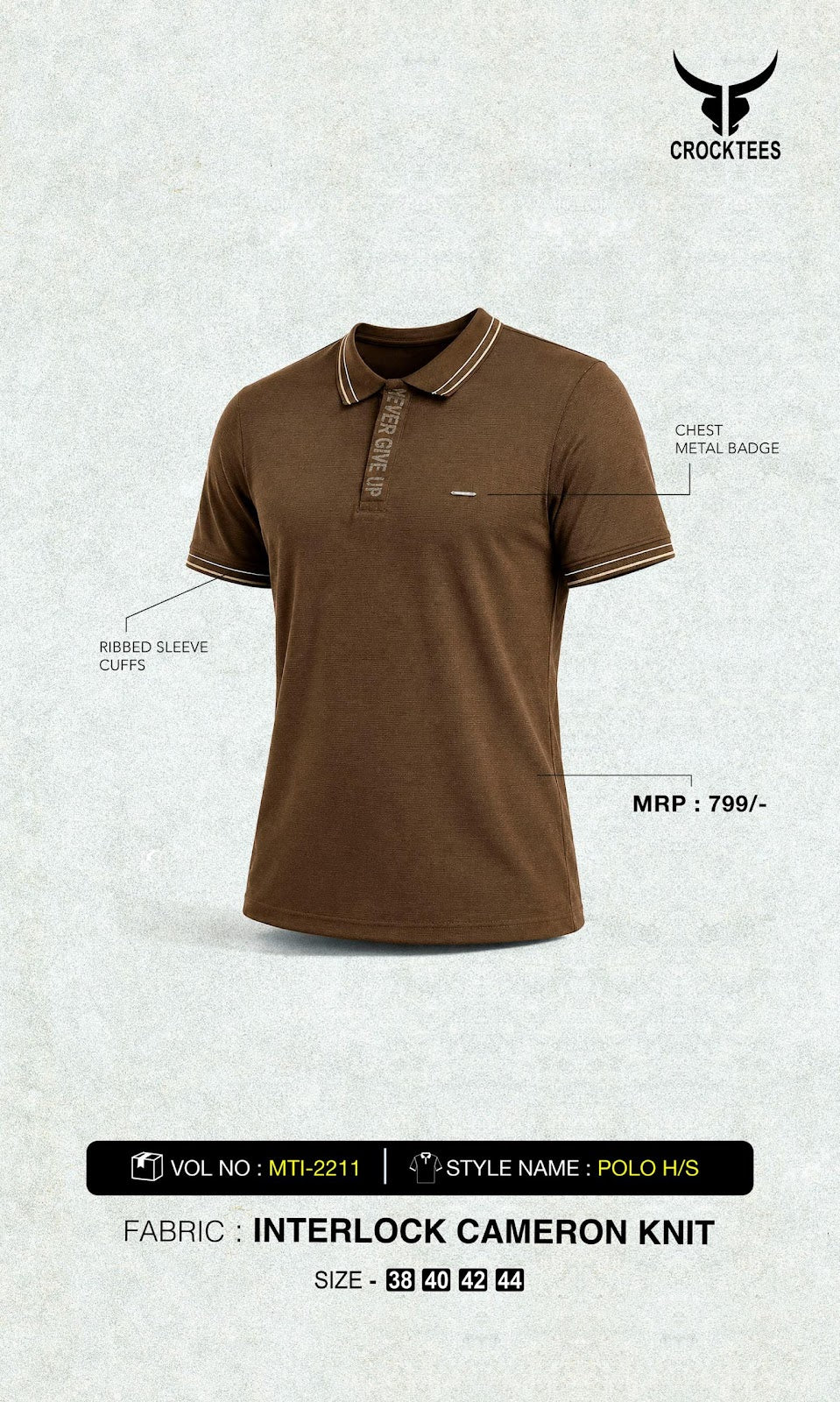 Vol Mti 2211 Crocktees Interlock Mens Tshirts Exporter Ahmedabad