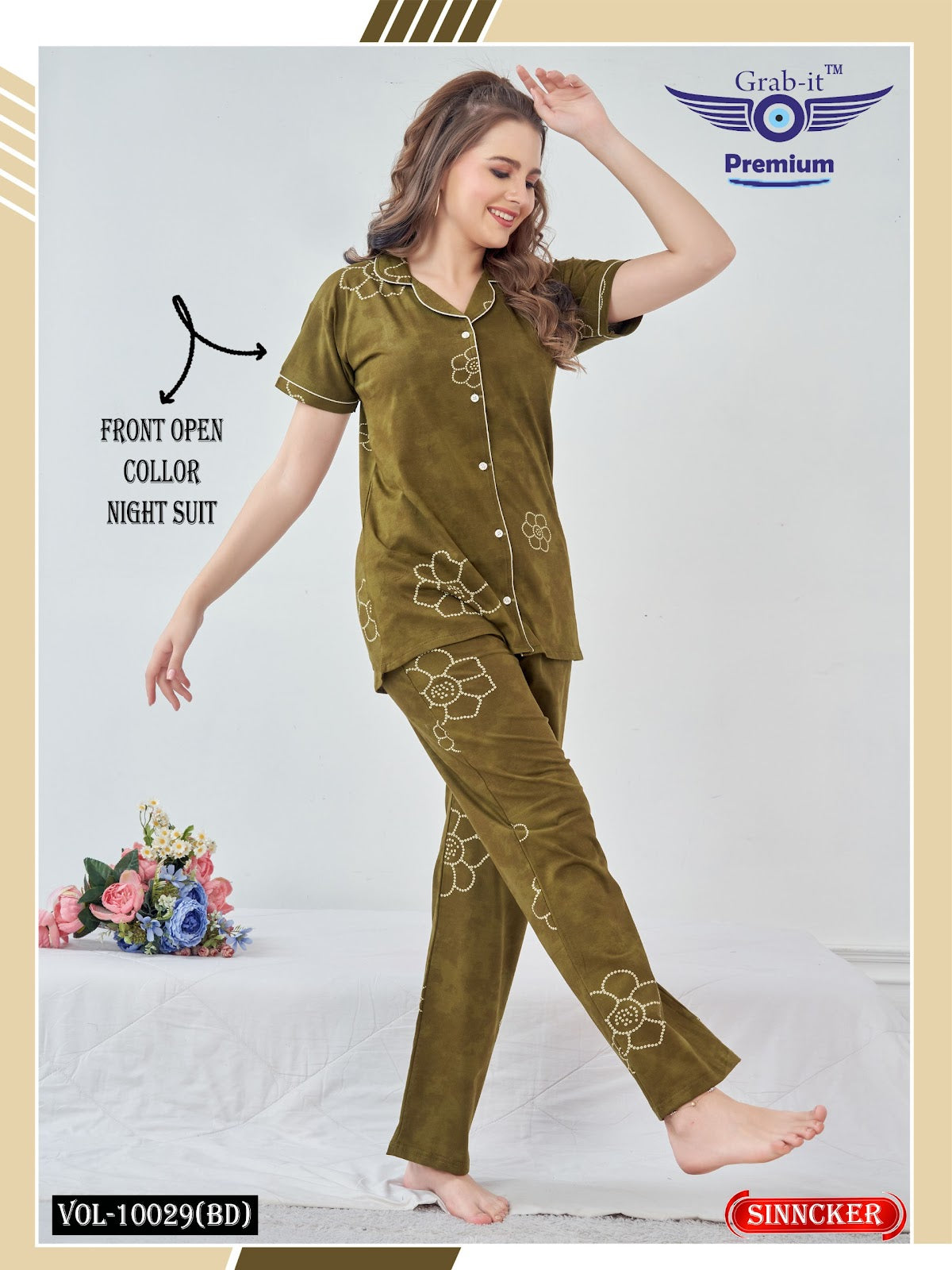 Vol No 10029 Bd Grab It Sinker Collar Night Suits Exporter