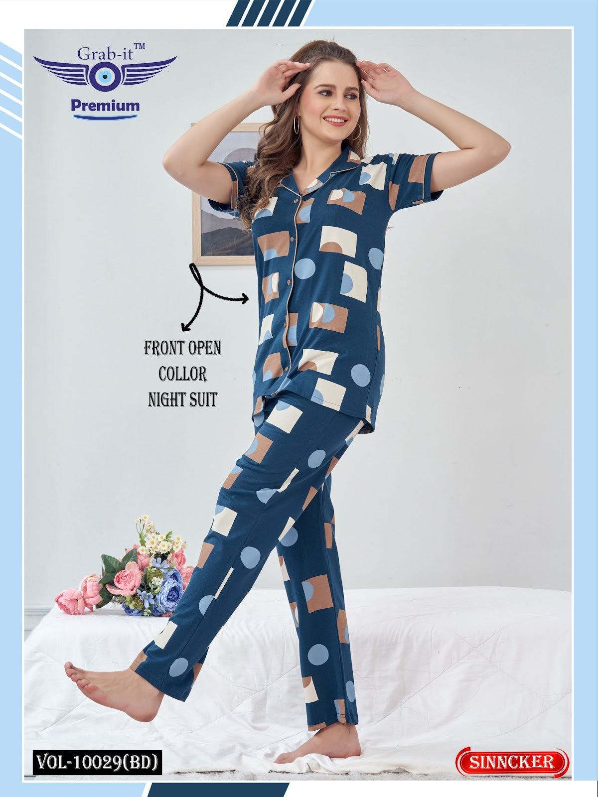 Vol No 10029 Bd Grab It Sinker Collar Night Suits Exporter