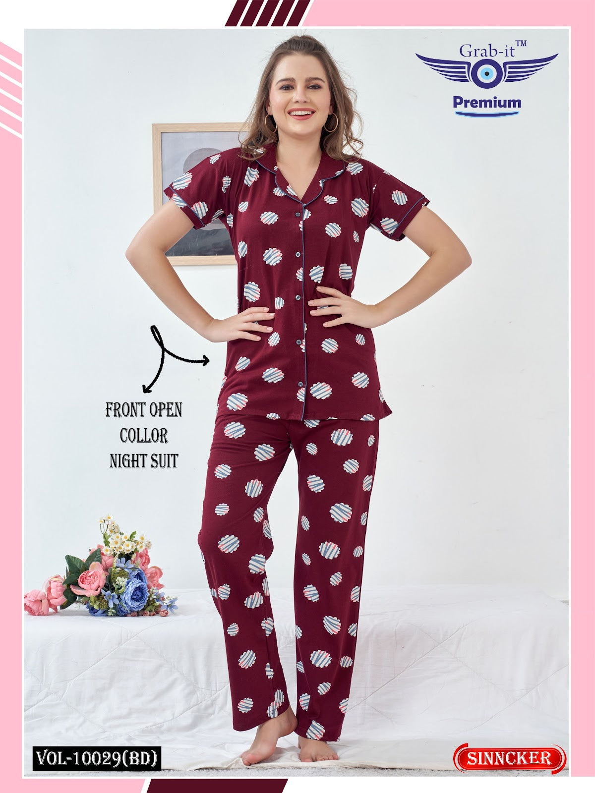 Vol No 10029 Bd Grab It Sinker Collar Night Suits Exporter