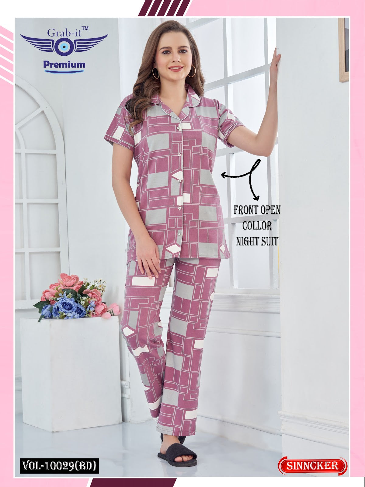 Vol No 10029 Bd Grab It Sinker Collar Night Suits Exporter