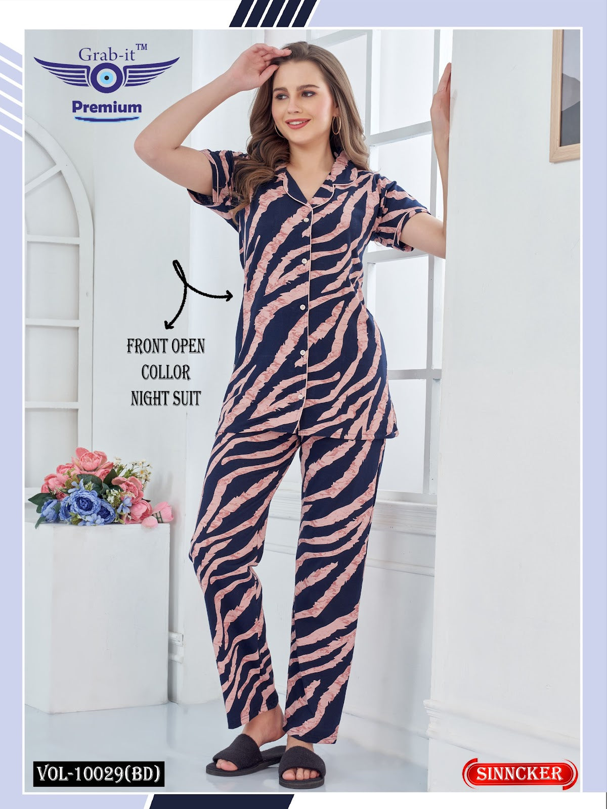 Vol No 10029 Bd Grab It Sinker Collar Night Suits Exporter