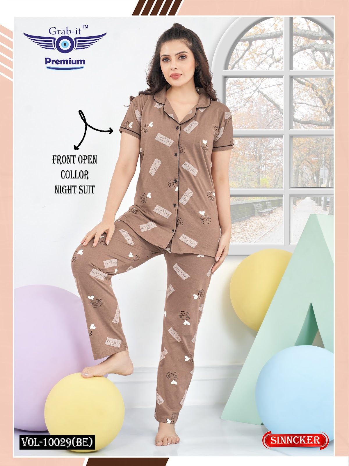 Vol No 10029 Be Grab It Sinker Collar Night Suits Exporter Gujarat