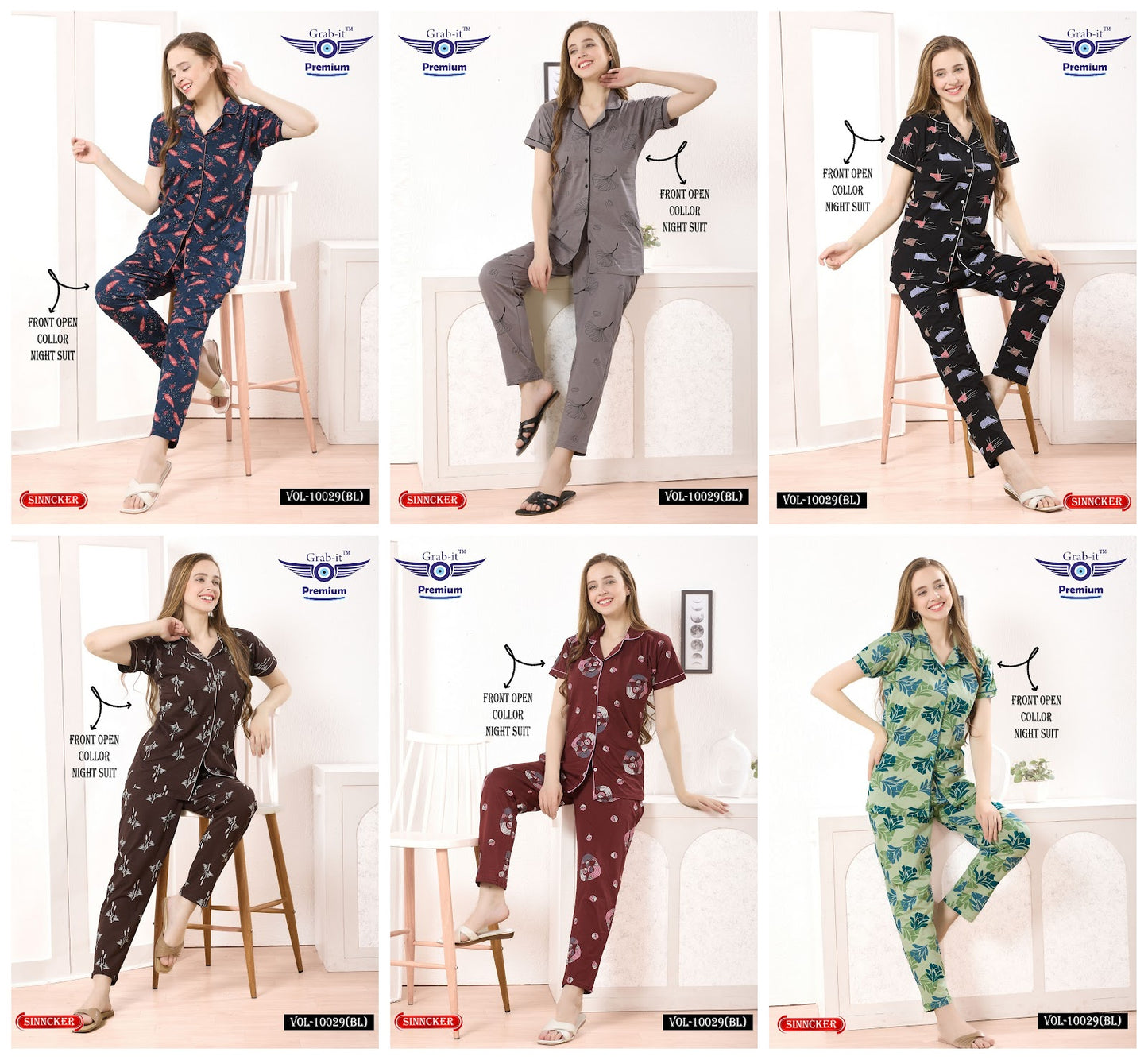 Vol No 10029 Bl Grab It Sinker Collar Night Suits Supplier Gujarat