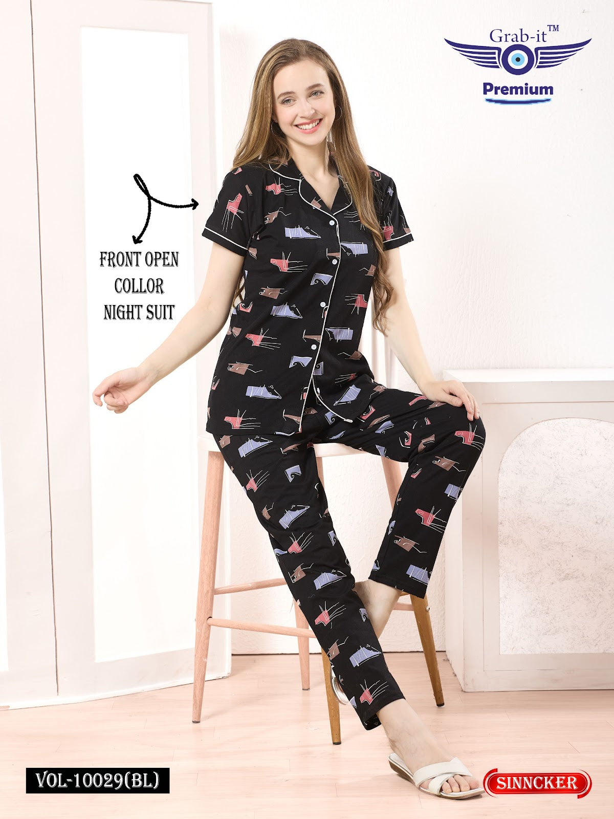 Vol No 10029 Bl Grab It Sinker Collar Night Suits Supplier Gujarat