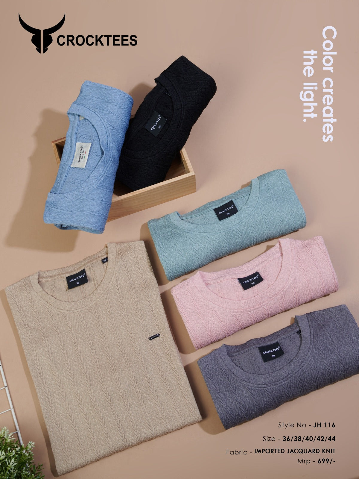 Vol No 116 Crocktees Jacquard Mens Tshirts Wholesaler Gujarat