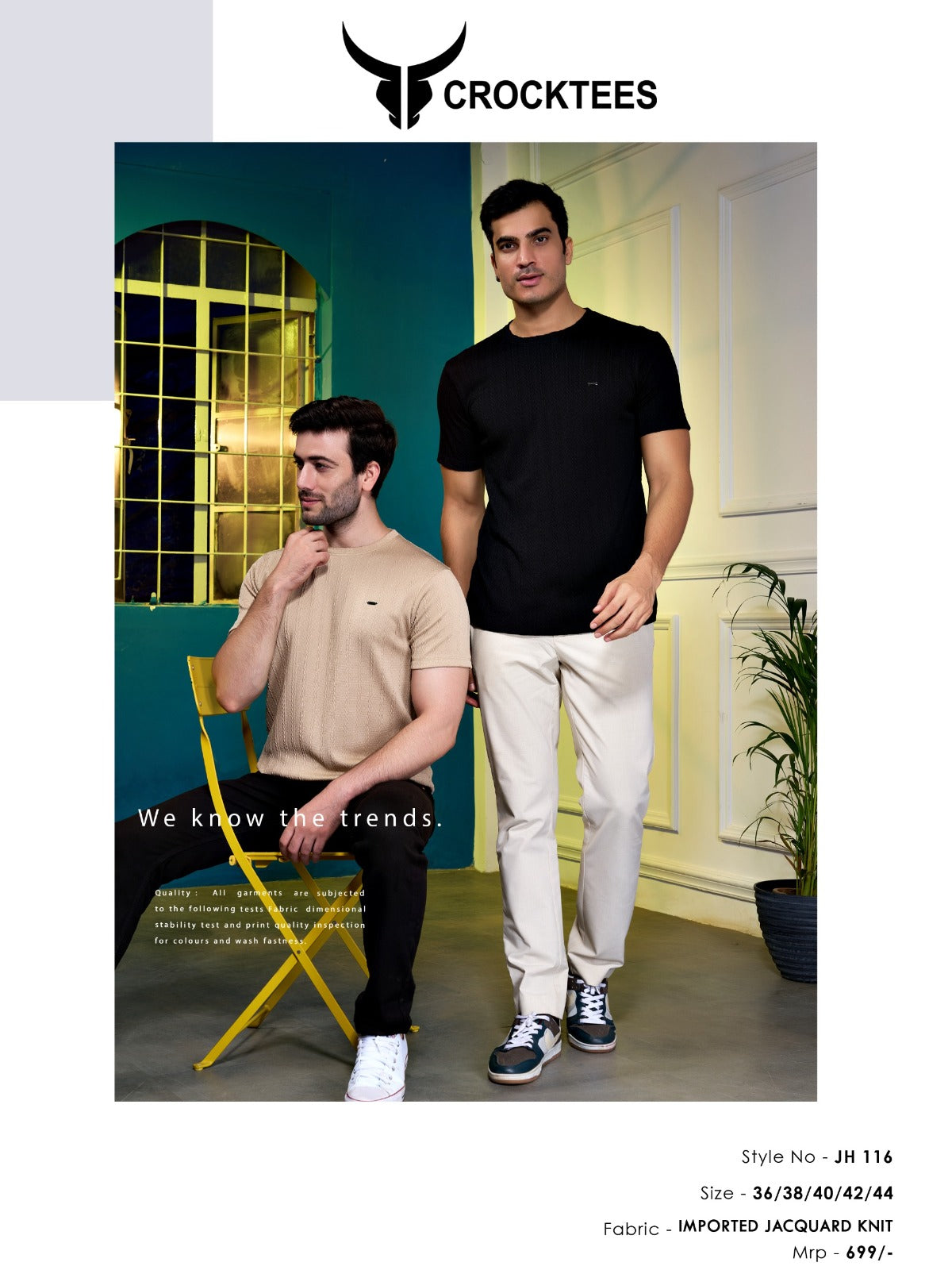 Vol No 116 Crocktees Jacquard Mens Tshirts Wholesaler Gujarat