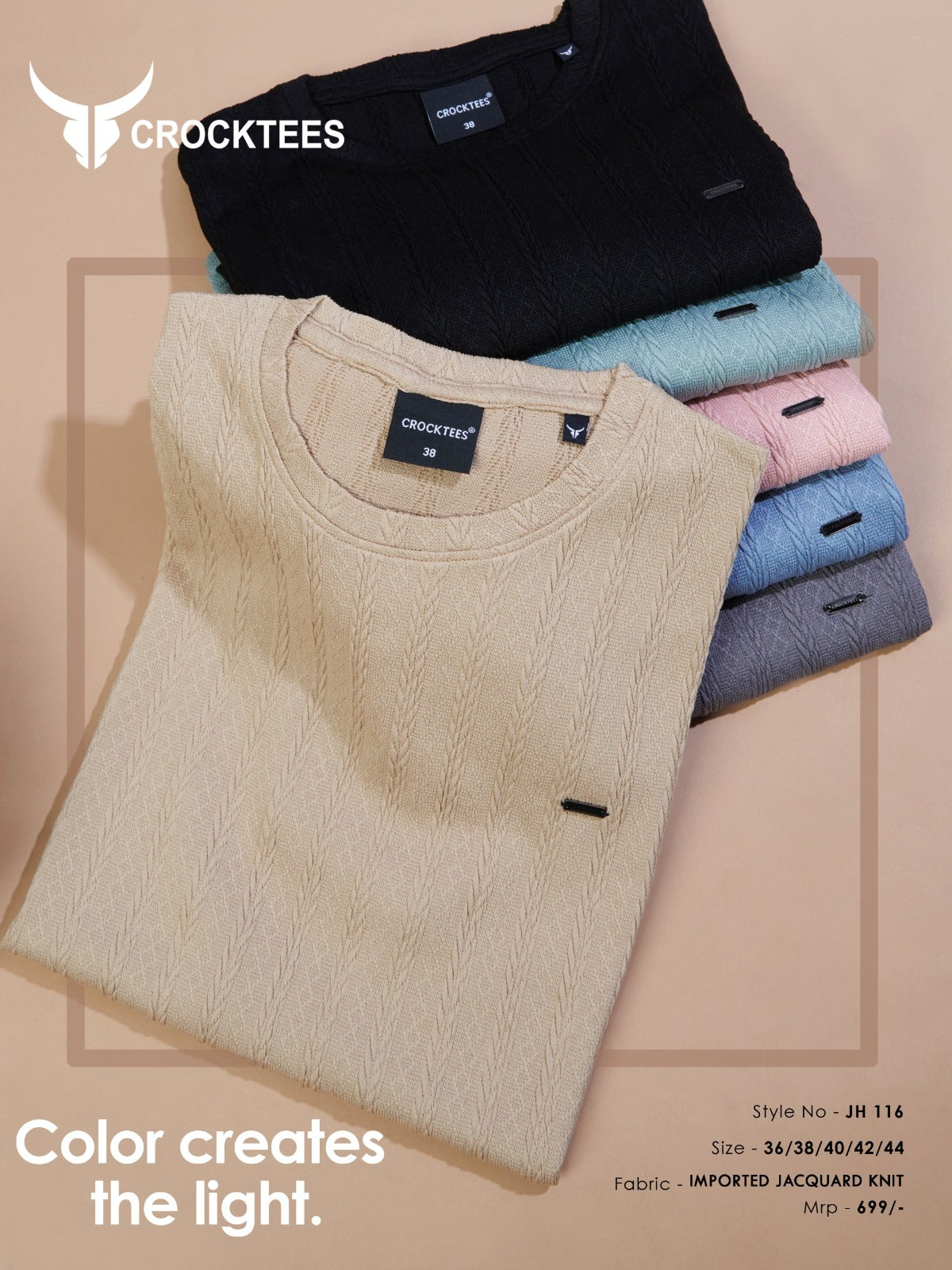 Vol No 116 Crocktees Jacquard Mens Tshirts Wholesaler Gujarat