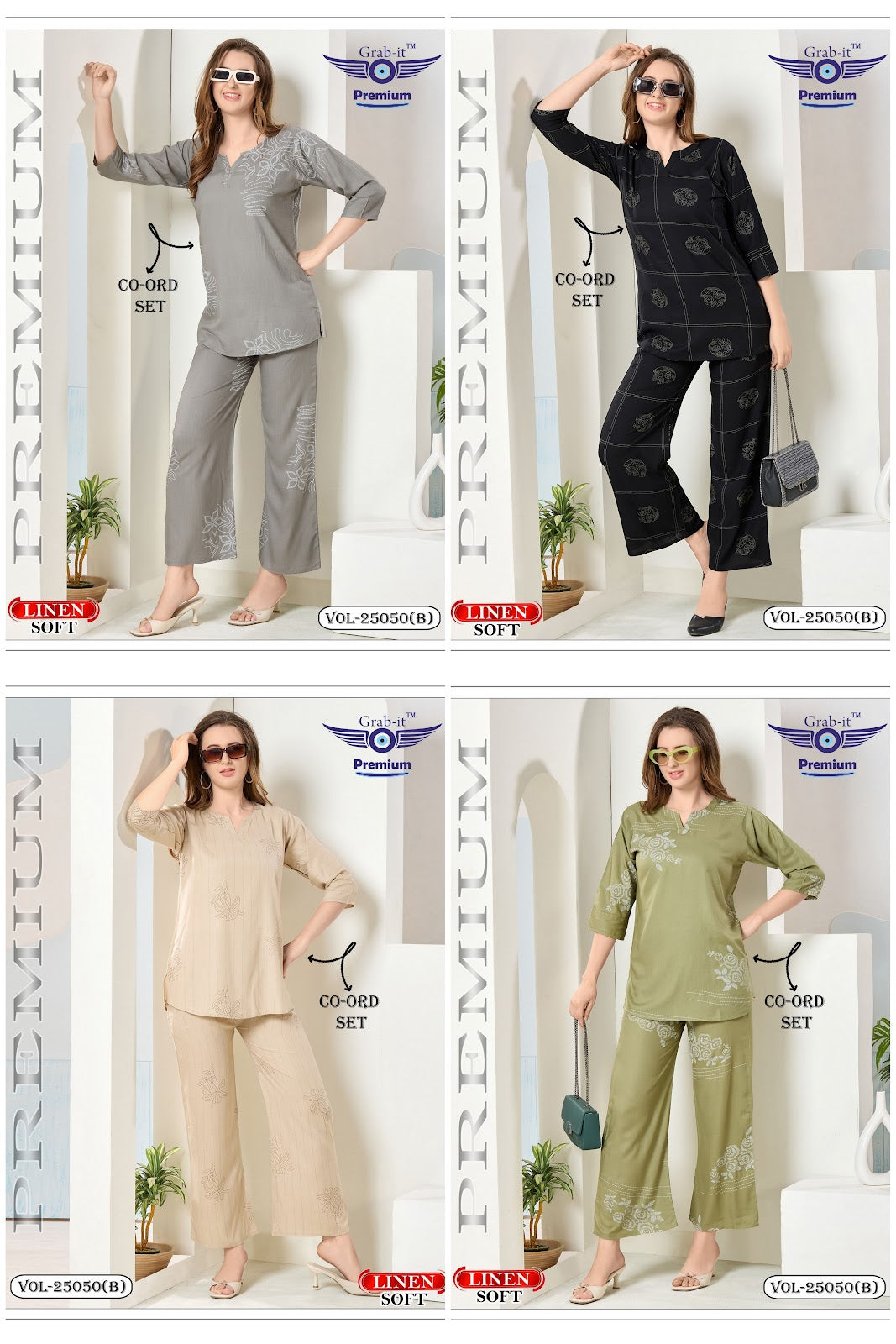Vol No 25050 B Grab It Linen Co Ord Set Exporter