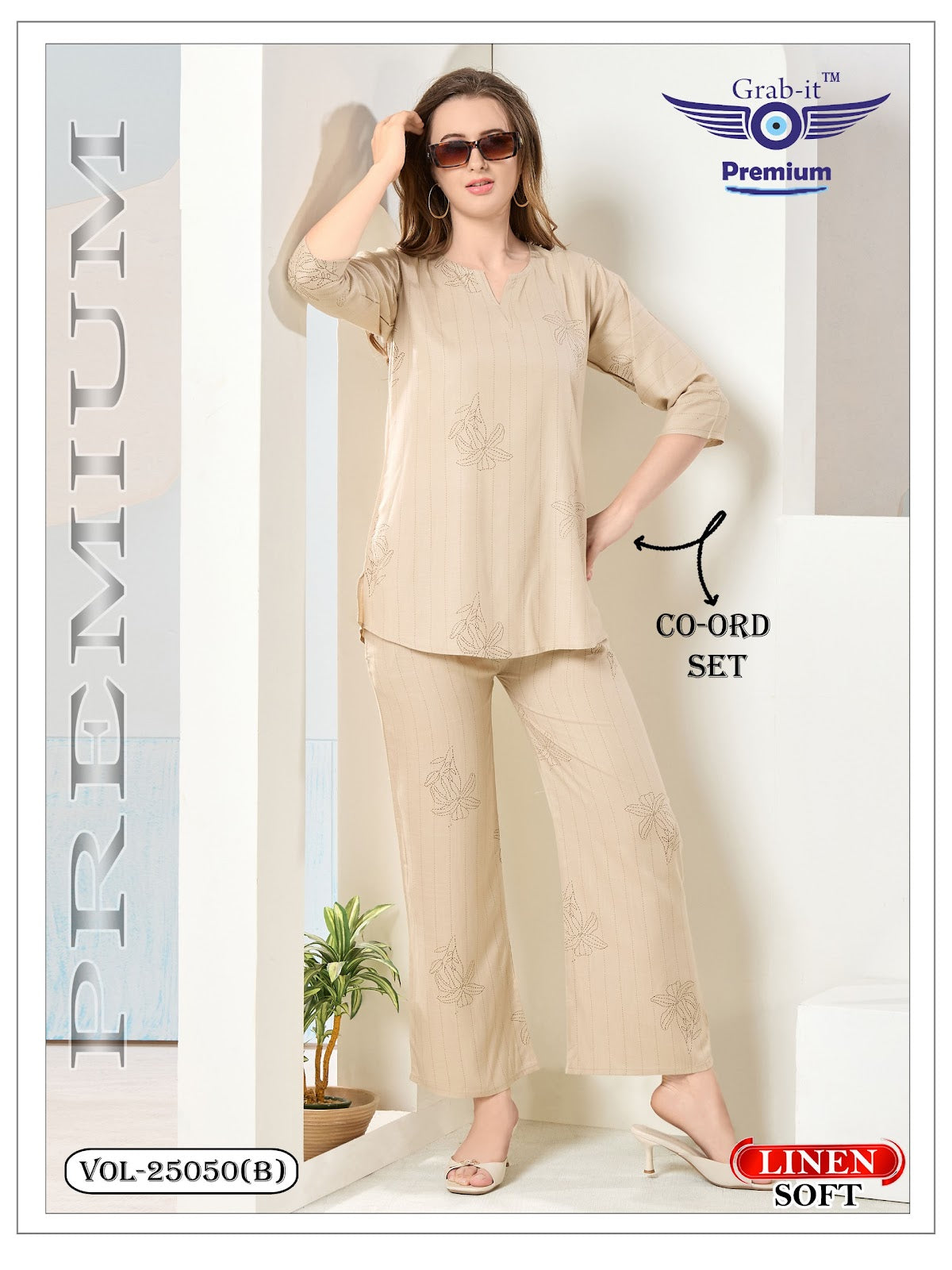 Vol No 25050 B Grab It Linen Co Ord Set Exporter