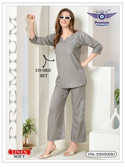 Vol No 25050 B Grab It Linen Co Ord Set Exporter