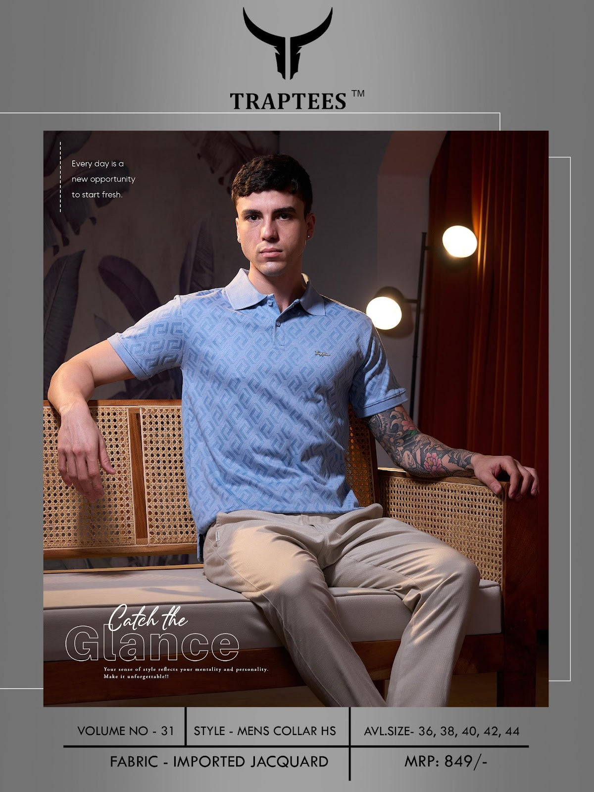 Vol No 31 Traptees Imported Jacquard Mens Tshirts Wholesale Price