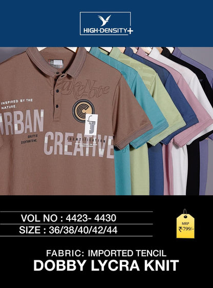 Vol No 4423-4430 High Density Tencil Lycra Mens Tshirts Manufacturer