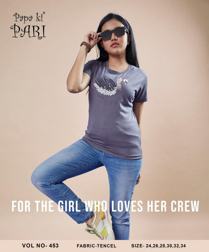 Vol No 453 Papa Ki Pari Imported Girls Tshirt Wholesale Rate