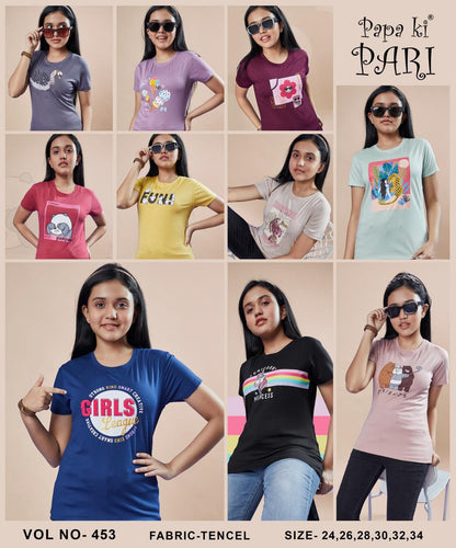 Vol No 453 Papa Ki Pari Imported Girls Tshirt Wholesale Rate
