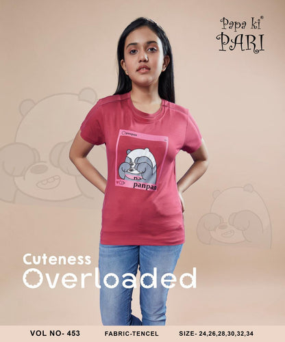 Vol No 453 Papa Ki Pari Imported Girls Tshirt Wholesale Rate