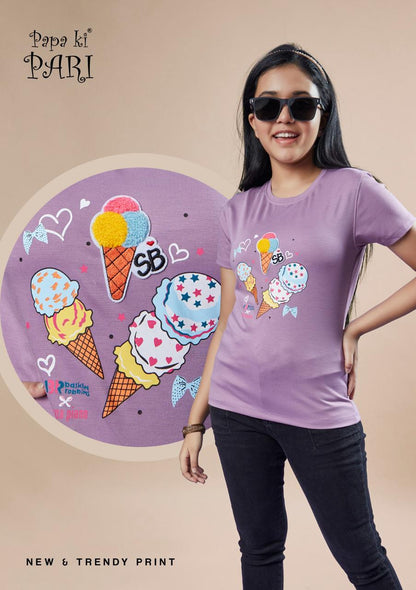 Vol No 453 Papa Ki Pari Imported Girls Tshirt Wholesale Rate