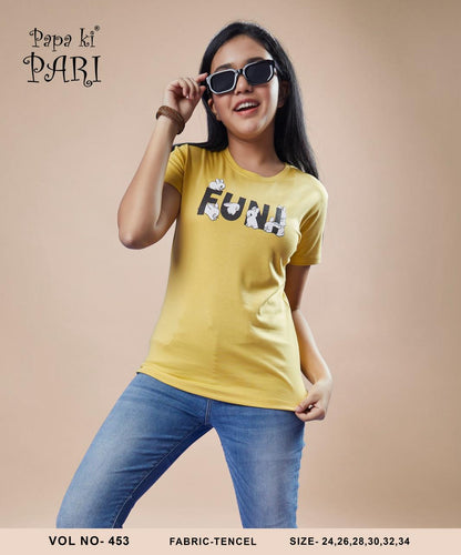 Vol No 453 Papa Ki Pari Imported Girls Tshirt Wholesale Rate