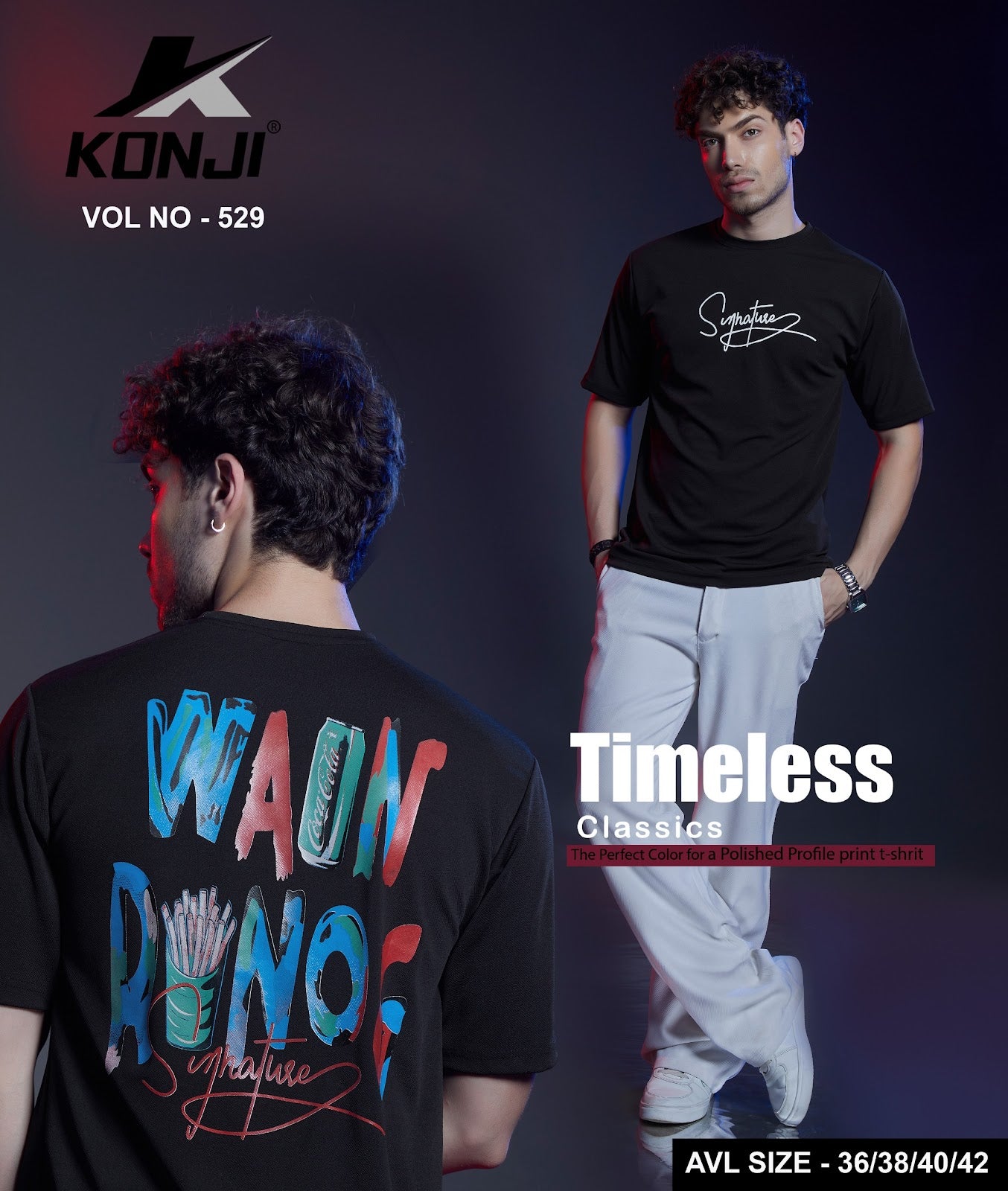 Vol No 529 Konji Crape Mens Tshirts Manufacturer Ahmedabad