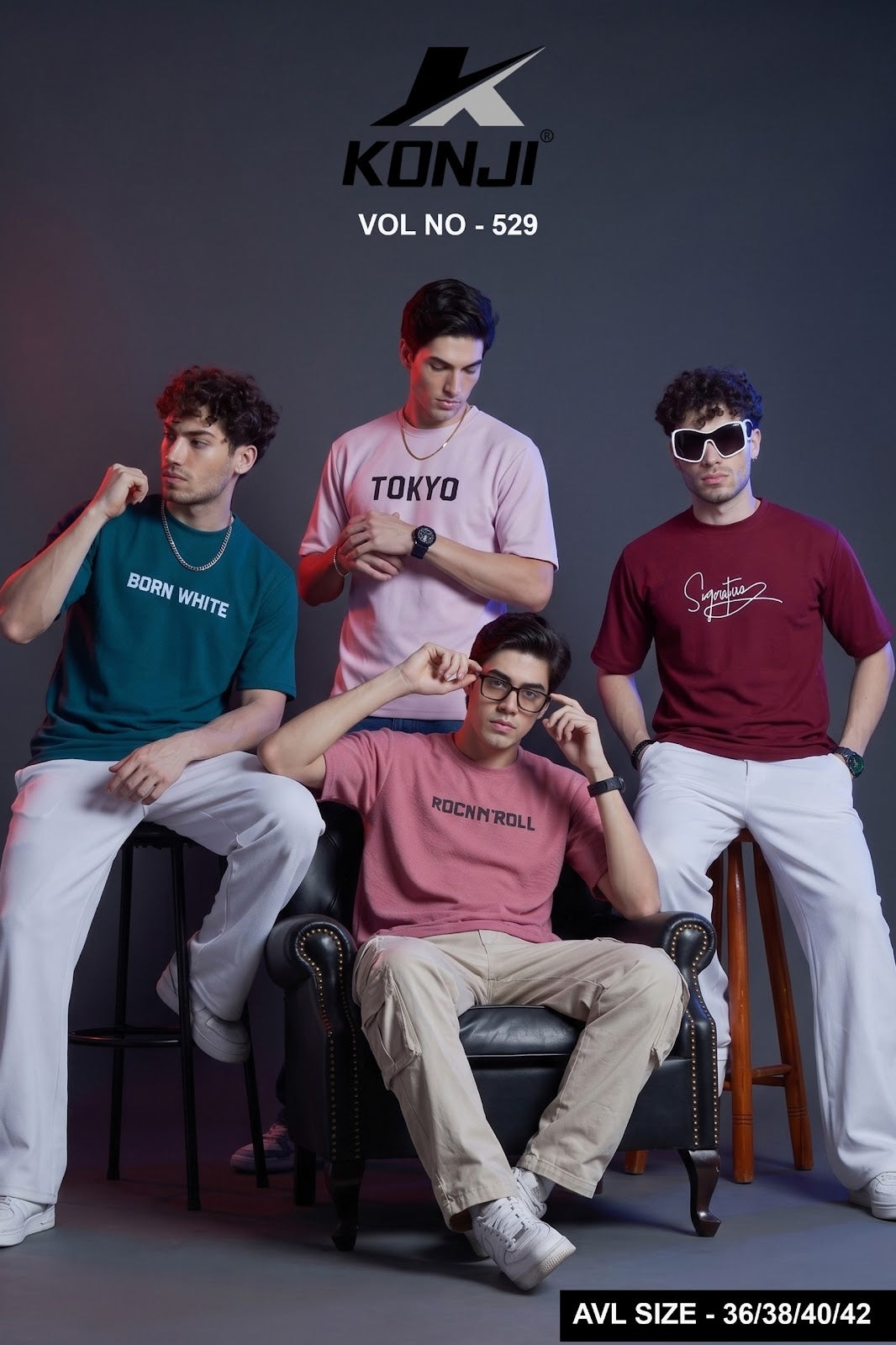 Vol No 529 Konji Crape Mens Tshirts Manufacturer Ahmedabad