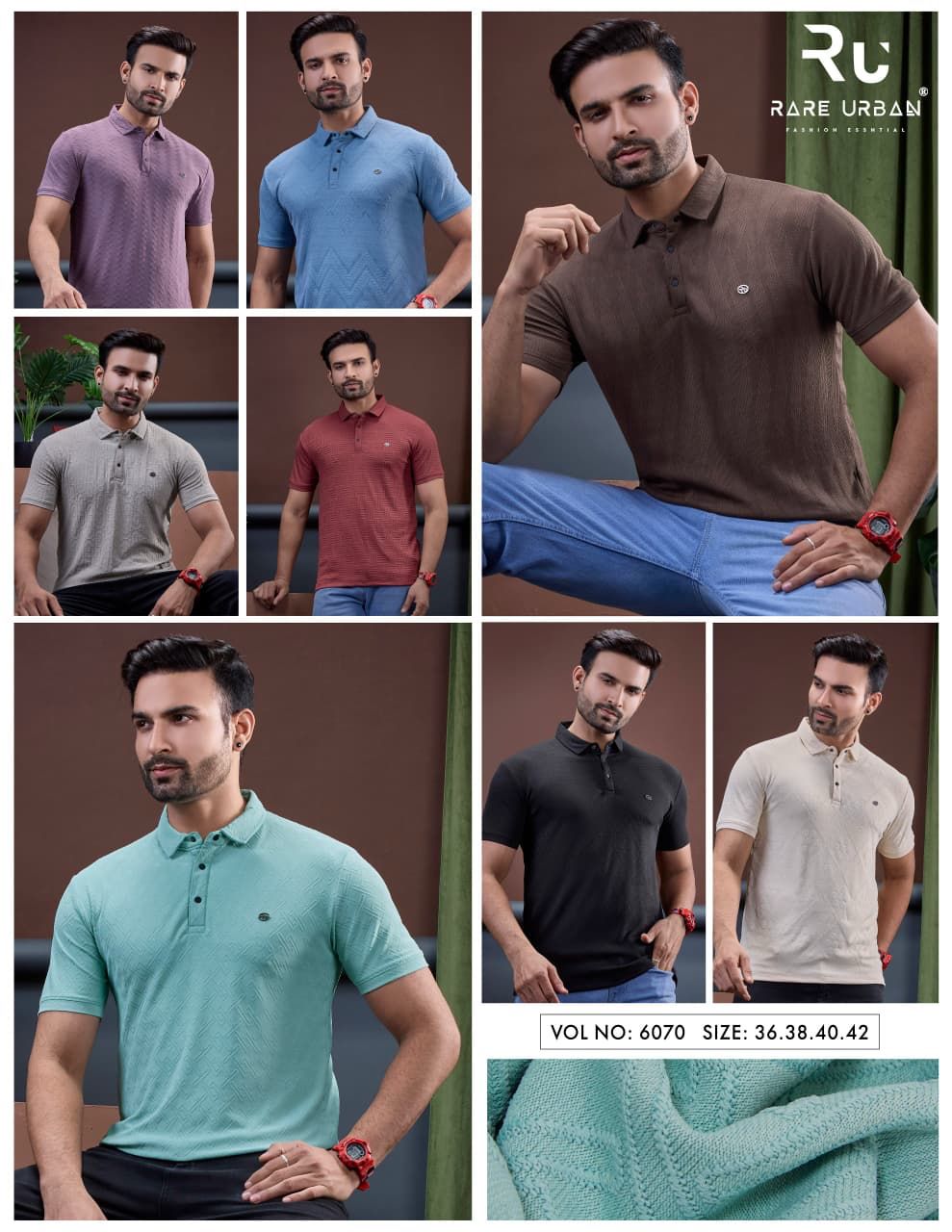 Vol No 6070 Rare Urban Jacquard Knit Mens Tshirts Exporter India