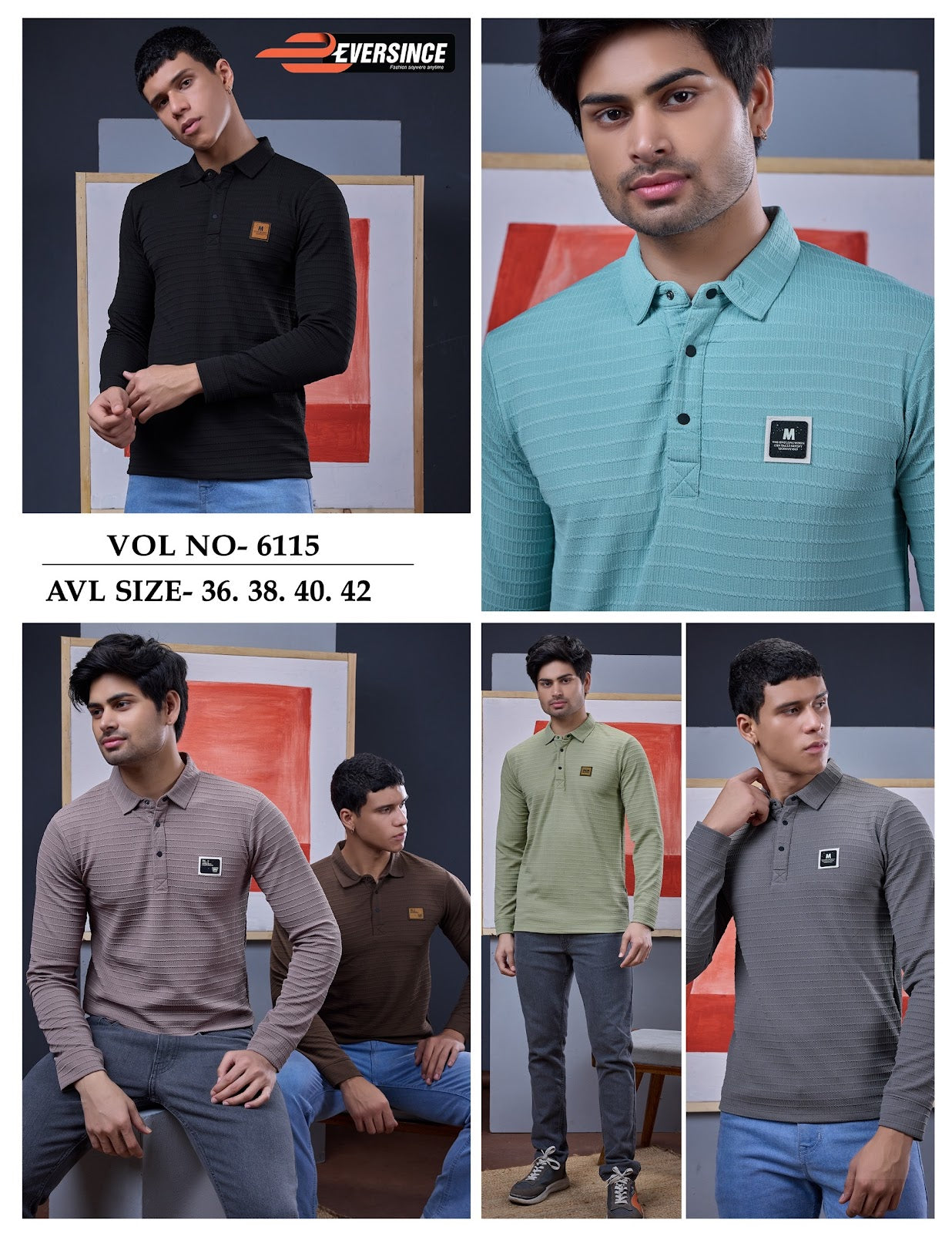 Vol No 6115 Eversince Jacquard Knit Mens Tshirts Supplier India