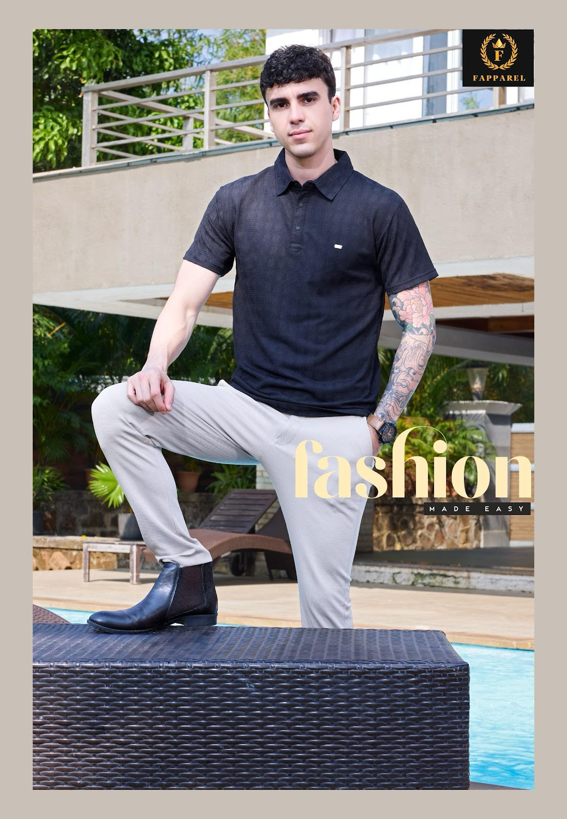 Vol No Rg 173-25 Fapparel Jacquard Mens Tshirts Exporter India