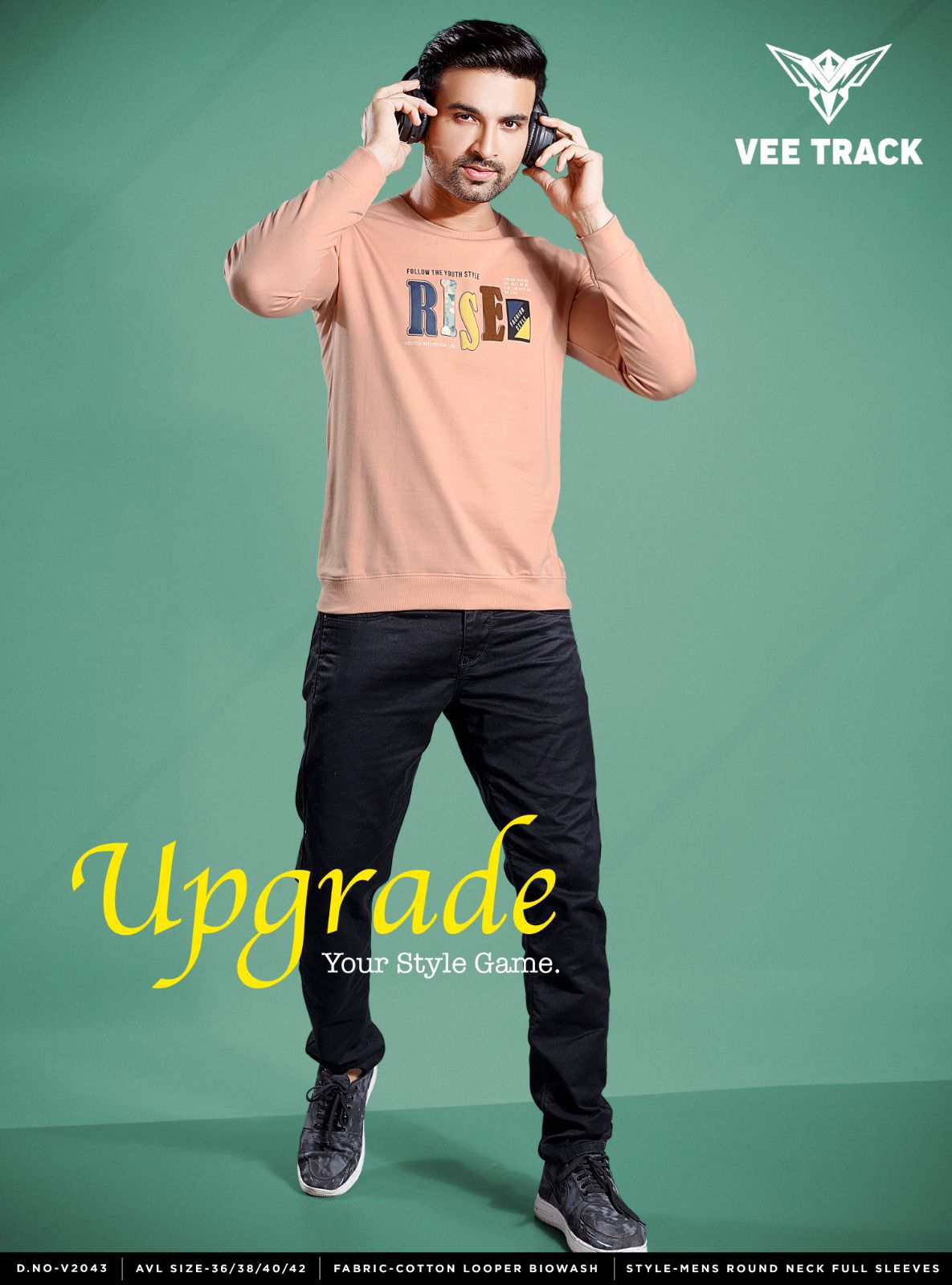 Vol No V2043 Vee Track Cotton Looper Mens Tshirts Exporter Ahmedabad
