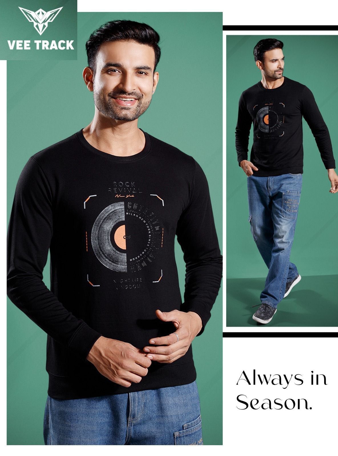 Vol No V2043 Vee Track Cotton Looper Mens Tshirts Exporter Ahmedabad