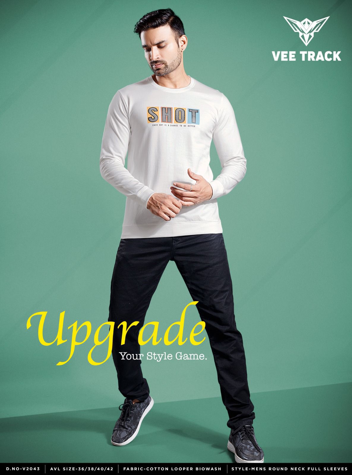 Vol No V2043 Vee Track Cotton Looper Mens Tshirts Exporter Ahmedabad