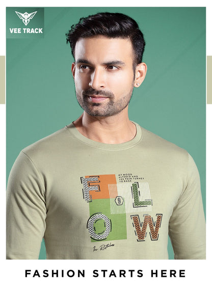 Vol No V2043 Vee Track Cotton Looper Mens Tshirts Exporter Ahmedabad