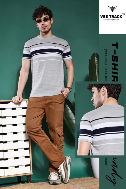 Vol No V2212 Vee Track Auto Stripes Mens Tshirts Exporter Ahmedabad