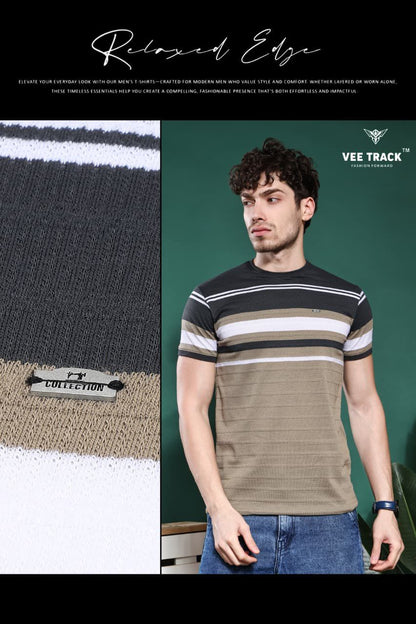 Vol No V2212 Vee Track Auto Stripes Mens Tshirts Exporter Ahmedabad